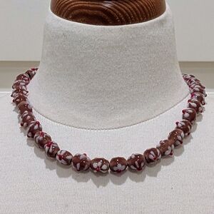 NWOT Beckwoman 16.5" Hand Blown Glass Flower Beads on Stretch Cord